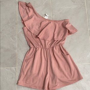 Pink one shoulder romper